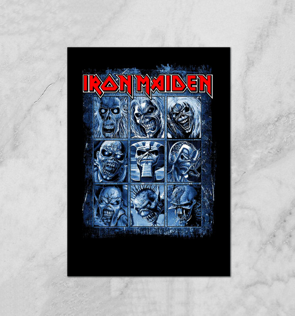 Плакат с изображением Iron Maiden Band цвета Белый