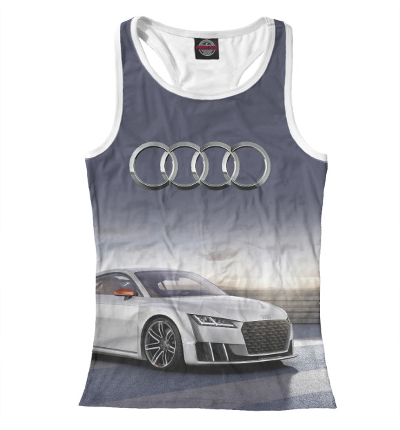 Женская майка-борцовка с изображением Audi цвета Белый