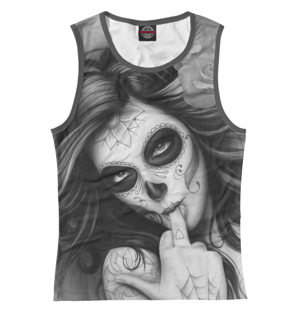 Майка для девочки с изображением Девушка в тату цвета Белый