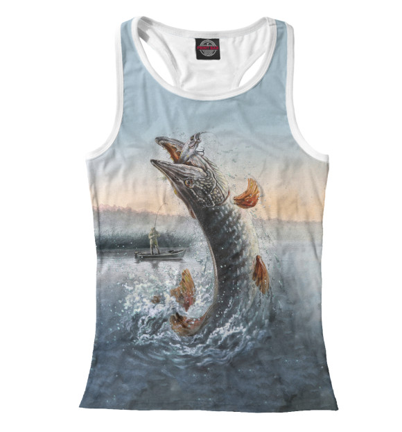 Женская майка-борцовка с изображением Fishing Boat цвета Белый