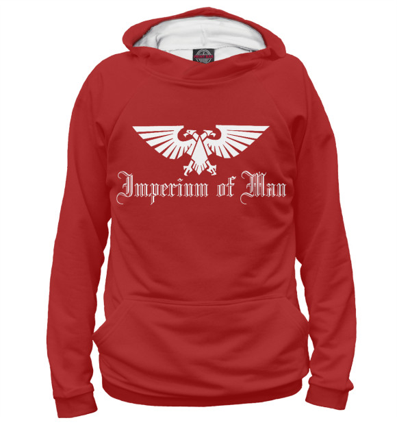 Мужское худи с изображением Imperium of man red цвета Белый