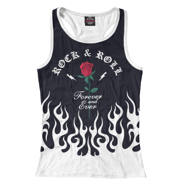 Женская майка-борцовка с изображением Rock'n'Roll цвета Белый