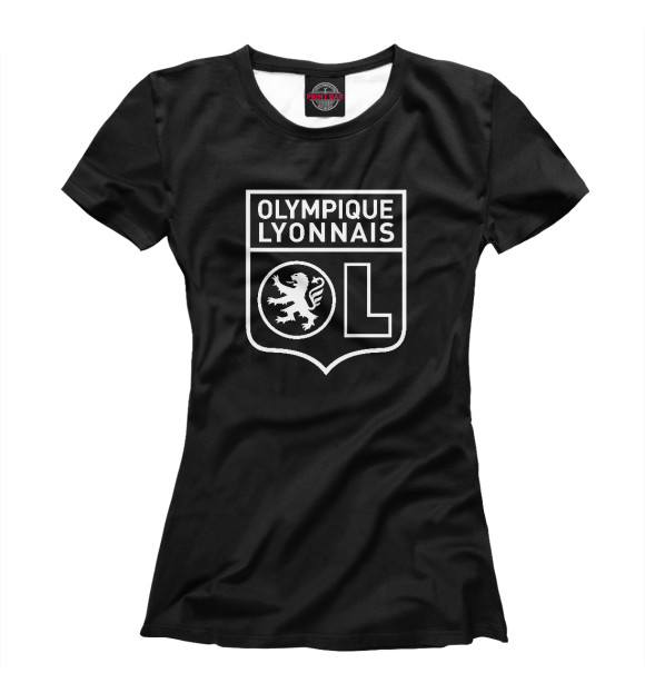 Женская футболка с изображением Olympique lyonnais цвета Белый