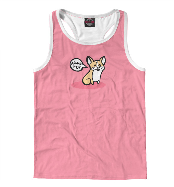 Мужская майка-борцовка с изображением Розовый коржик цвета Белый