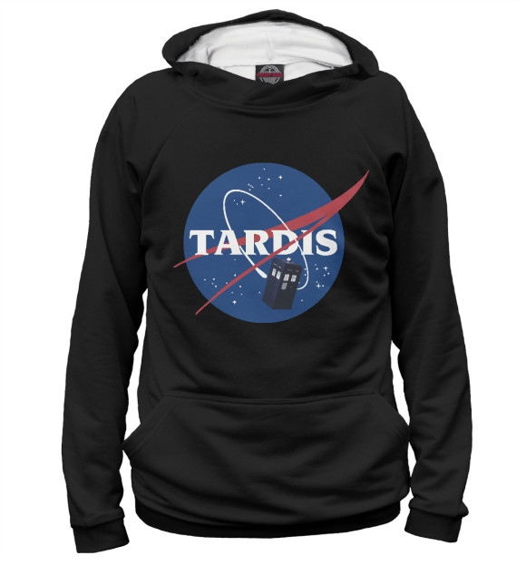 Женское худи с изображением Tardis NASA цвета Белый