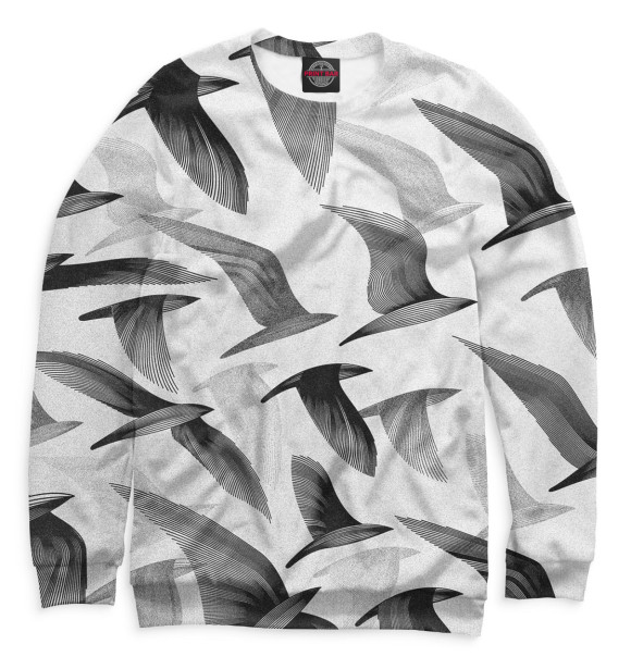 Женский свитшот с изображением Птицы цвета Белый