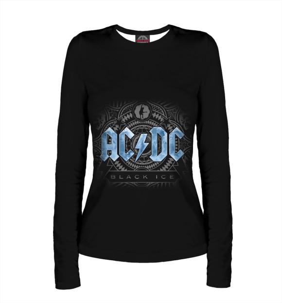 Женский лонгслив с изображением Black Ice цвета Белый