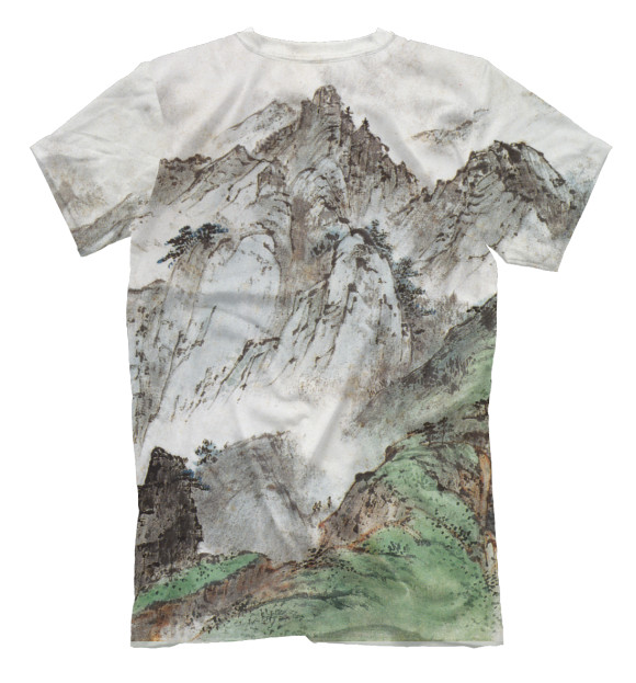 Мужская футболка с изображением Горы Китая цвета Белый