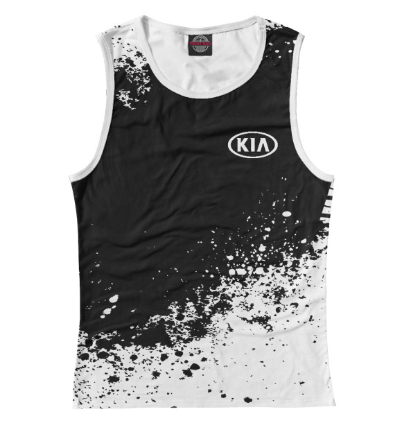 Женская майка с изображением Kia abstract sport uniform цвета Белый