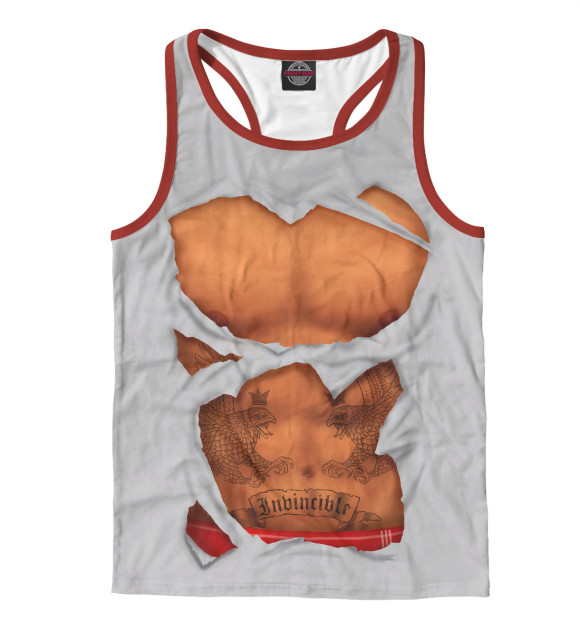 Мужская майка-борцовка с изображением Тело мачо цвета Белый