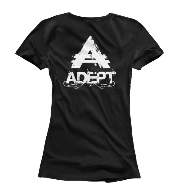 Женская футболка с изображением Adept3 цвета Белый