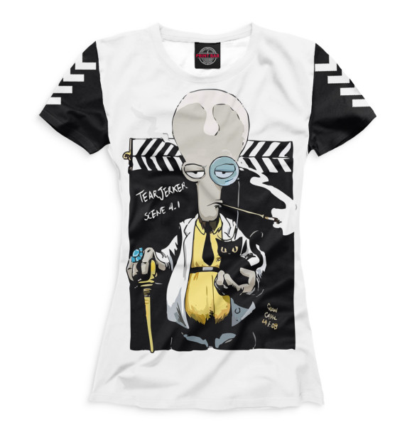 Футболка для девочек с изображением Роджер цвета Белый