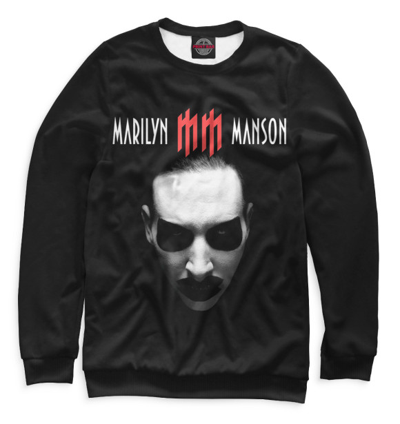 Свитшот для мальчиков с изображением Marilyn Manson цвета Белый