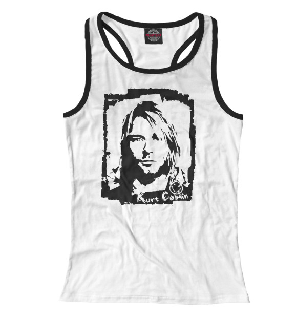 Женская майка-борцовка с изображением Курт Кобейн цвета Белый