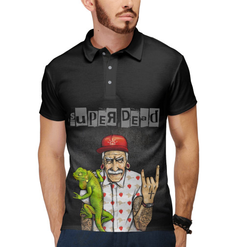 

Поло Print Bar, Белый, Super Dead