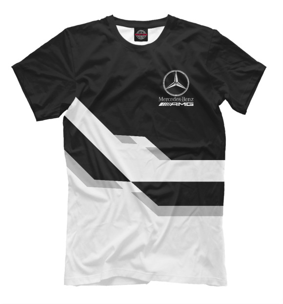 Мужская футболка с изображением Mersedes-Benz AMG цвета Черный