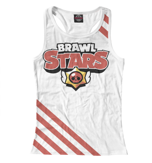 Женская майка-борцовка с изображением Brawl Stars цвета Белый