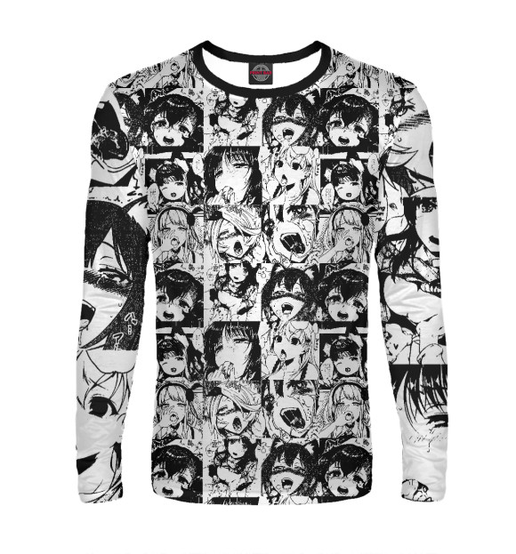 Мужской лонгслив с изображением Dark anime цвета Белый