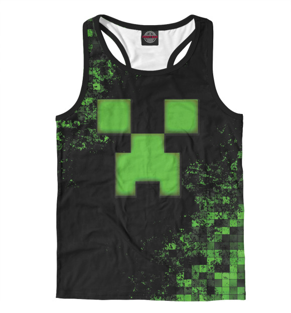 Мужская майка-борцовка с изображением Minecraft цвета Белый