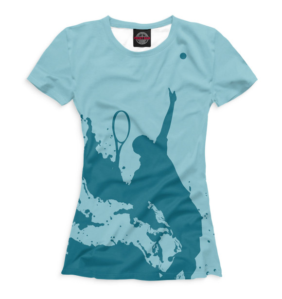 Женская футболка с изображением Теннисист цвета Белый