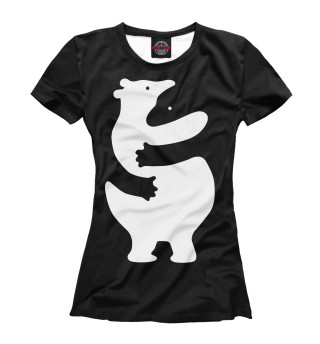 Женская футболка Обнимающиеся медведи