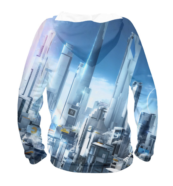 Женское худи с изображением Mirror's Edge цвета Белый