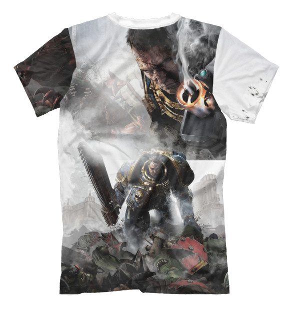 Мужская футболка с изображением Warhammer Space Marine цвета Белый