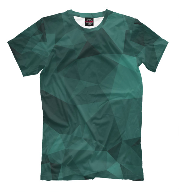 Мужская футболка с изображением Треугольная грань цвета Темно-зеленый