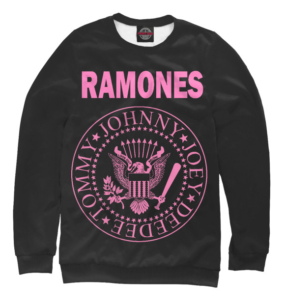 Женский свитшот с изображением RAMONES PINK цвета Белый