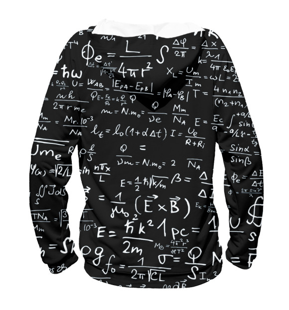 Женское худи с изображением E=mc цвета Белый