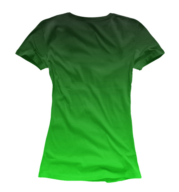 Женская футболка с изображением Градиент Зеленый в Черный цвета Белый
