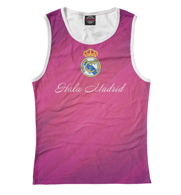 Женская майка с изображением Hala Madrid цвета Белый
