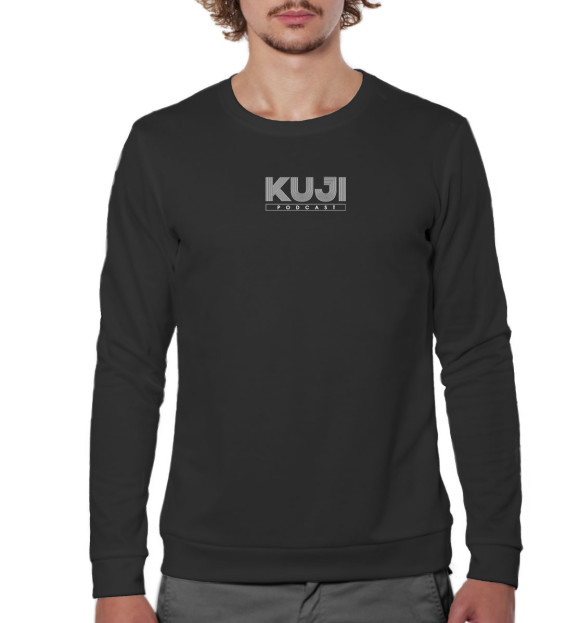 Мужской свитшот с изображением KuJi Podcast цвета Белый