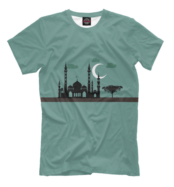 Мужская футболка с изображением Мечеть цвета Белый