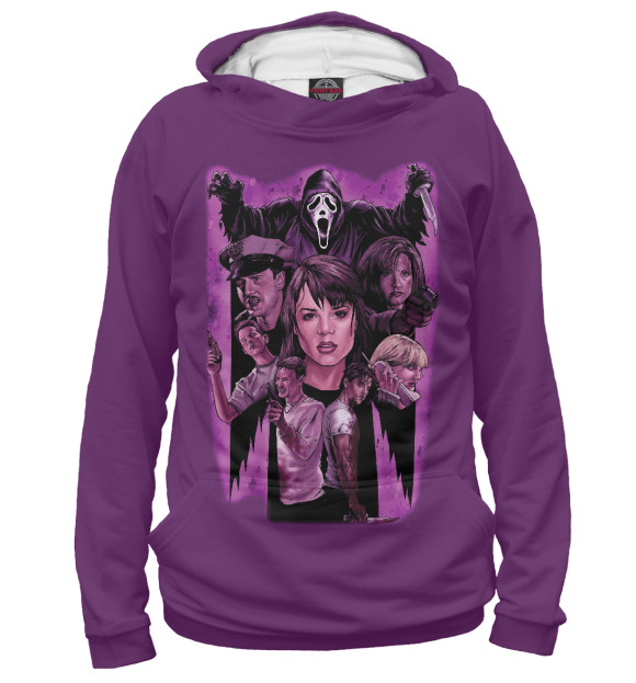 Мужское худи с изображением Крик цвета Белый