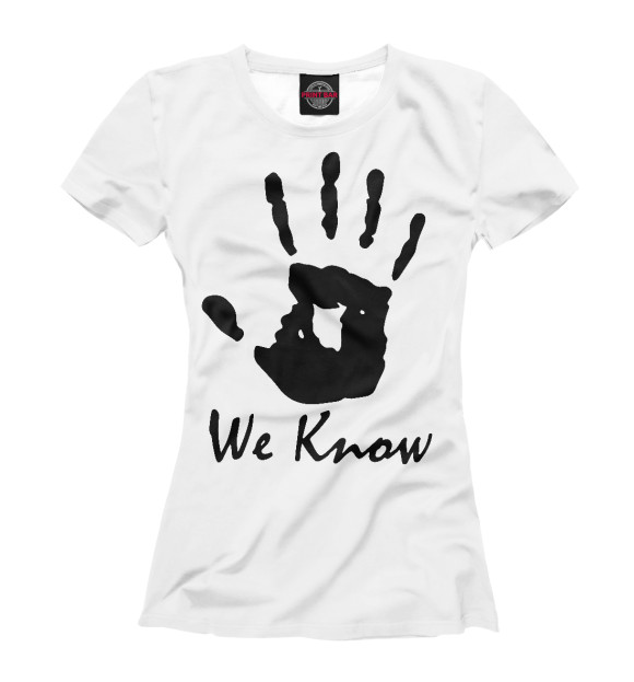 Женская футболка с изображением Темное братсво цвета Белый