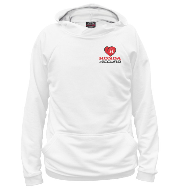 Женское худи с притом Хонда аккорд цвета Белый Женское худи с изображением Хонда аккорд цвета Белый