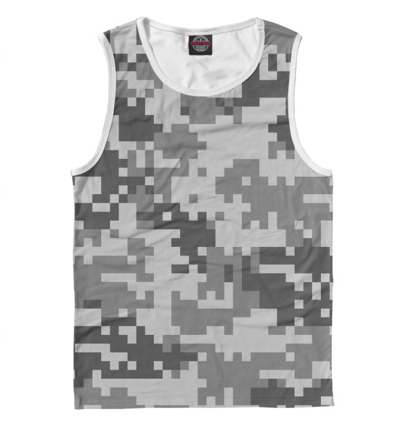 Мужская майка с изображением Camo digital gray цвета Белый