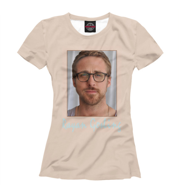 Женская футболка с изображением Rayan Gosling цвета Белый