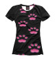 Женская футболка Розовые кошачьи следы