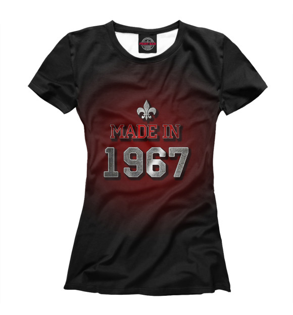 Женская футболка с изображением 1967 цвета Белый