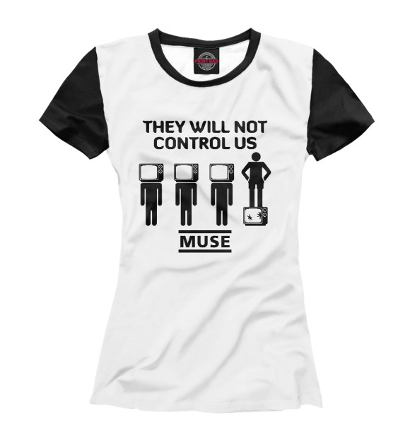 Женская футболка с притом Muse цвета Белый Женская футболка с изображением Muse цвета Белый