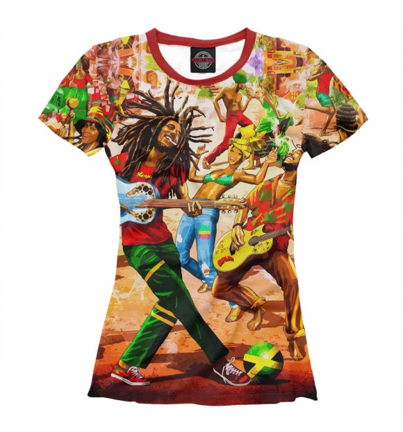 Футболка для девочек с изображением Ямайка, Боб Марли цвета Белый