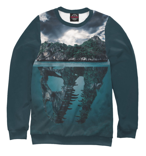 Женский свитшот с изображением Два мира цвета Белый