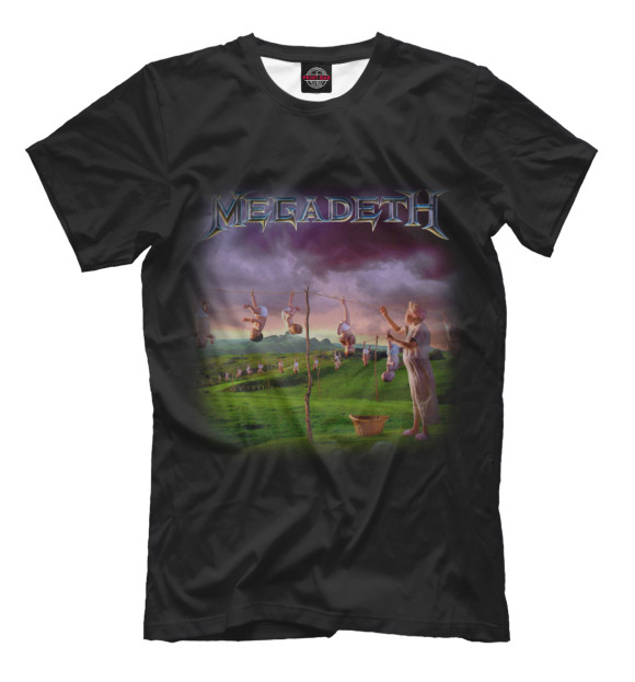 Футболка для мальчиков с изображением Megadeth цвета Черный