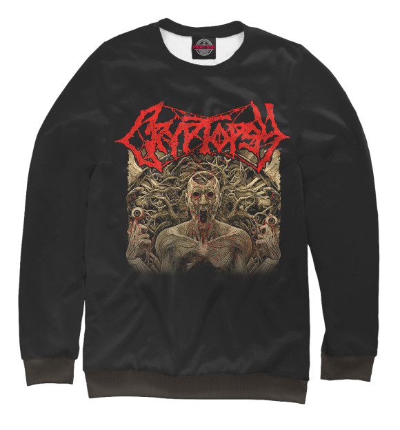 Мужской свитшот с изображением Cryptopsy цвета Белый