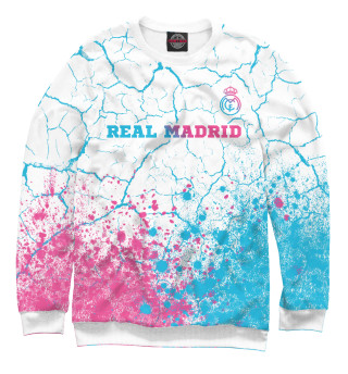 Мужской свитшот Real Madrid Neon Gradient (трещины)