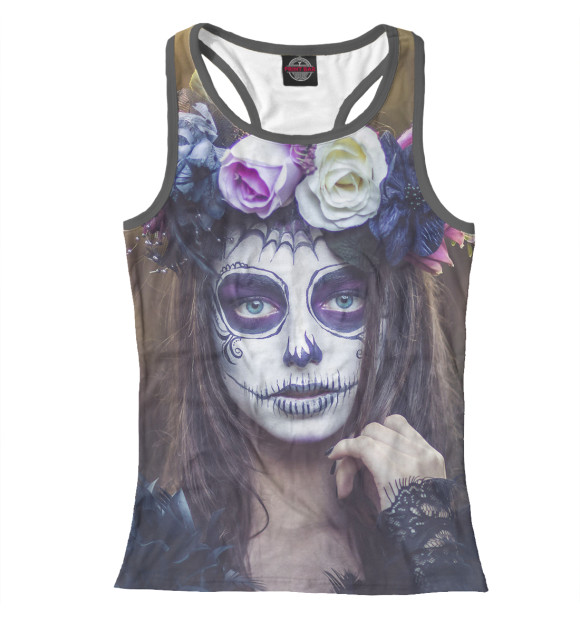 Женская майка-борцовка с изображением Девушка цвета Белый