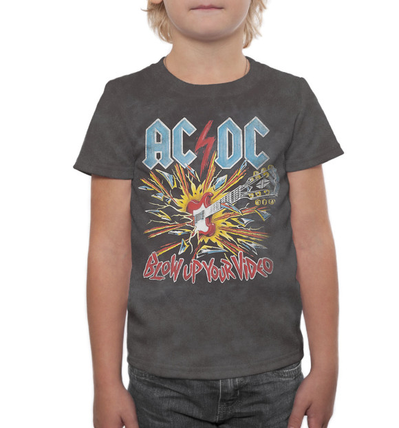 Футболка для мальчиков с изображением AC/DC цвета Белый