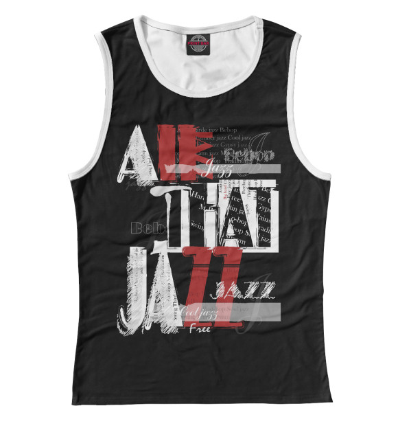 Майка для девочки с изображением JAZZ цвета Белый
